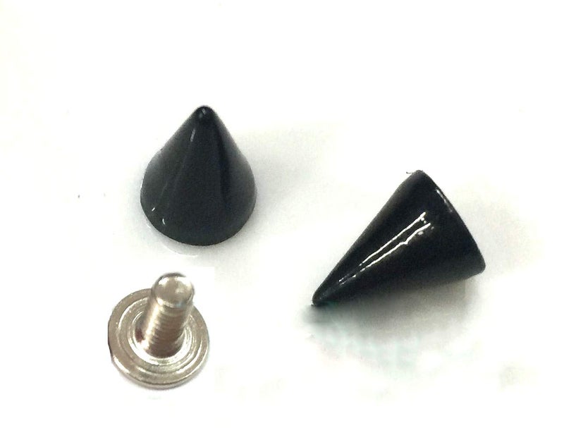 FOYARA Gdeal Colorful Bullet Spikes and Stud,7x10mm Metallic Screw Back Rivet,Cone Bullet Spikes Set of 100 (Black) - Image 2